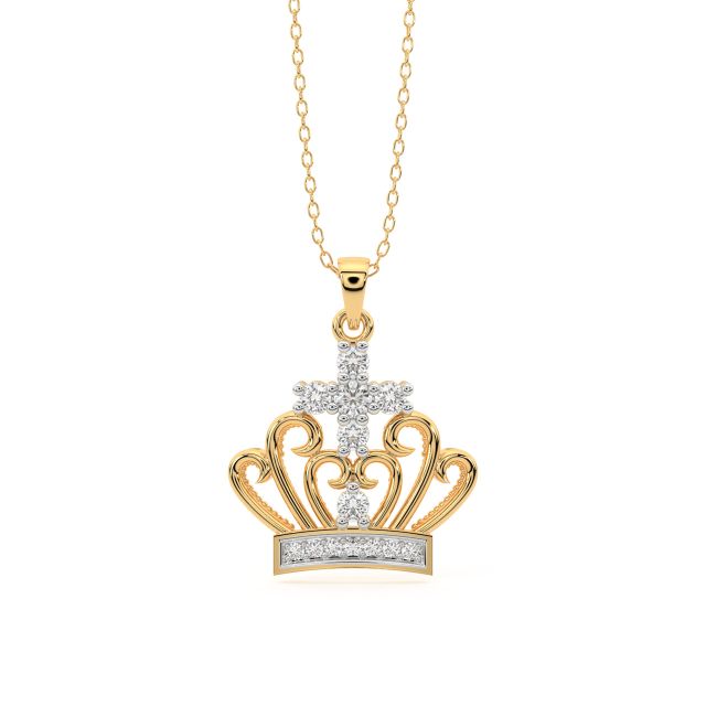 Princess Crown Diamond Pendant